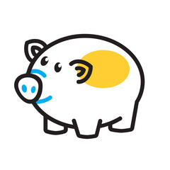 Vector multicolor icon for Pig