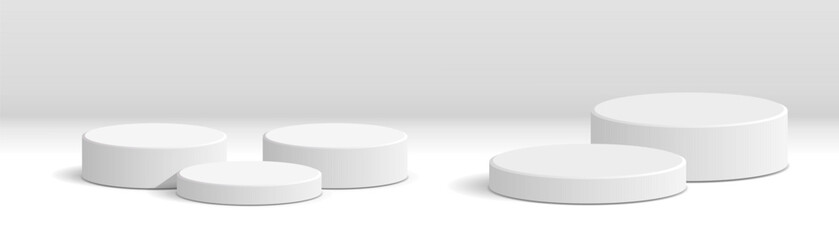 cylinder podium tube circle podium stage 3d Abstract minimal scene mockup products display studio, Stage showcase. Vector geometric forms