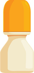 Simple vector illustration of a roll on deodorant with a yellow cap, ideal for showcasing hygiene products