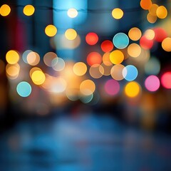 Blurred Christmas lights background with festive holiday bokeh and ornaments	
