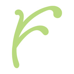 Obraz premium デフォルメされた黄緑の茎イラスト⭐︎PNG