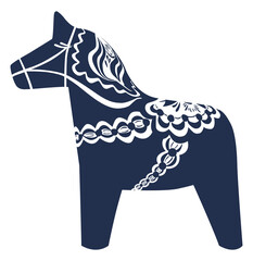 Silhouette of the A Dalecarlian horse or 