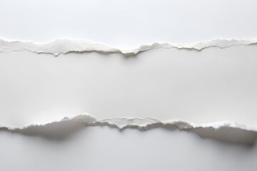 White ripped paper torn edges strips isolated white on  background