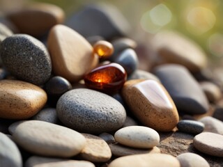 Collection of Assorted Stones and Wooden Objects.