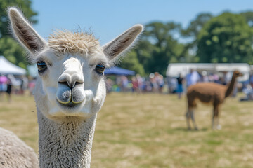 Obraz premium Alpaca day in a festival.