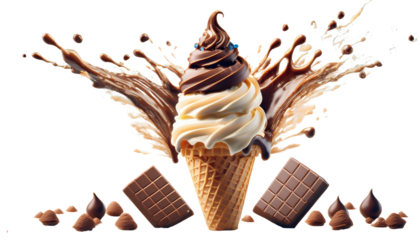 ice cream cone isolated on white background 