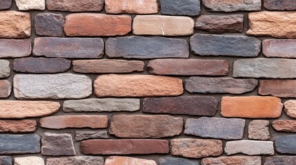 Obraz premium Seamless rustic brick wall pattern in shades of orange and brown. Perfect for backgrounds or architectural design concepts.