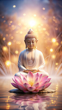Buddha in lotus position wallpapers for I pad, Notebook cover, I phone, tab mobile high quality images