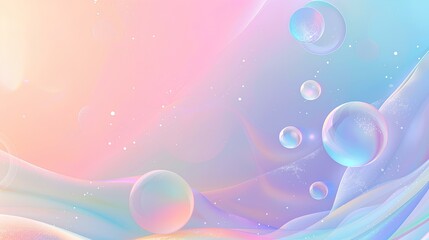 Naklejka premium abstract luxury background with flying bubbles in soft pink color illustration design