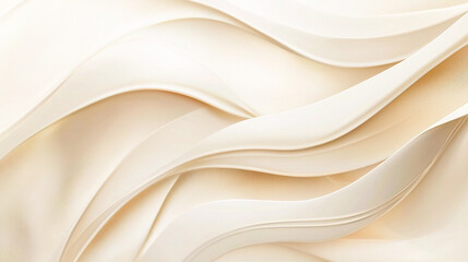 Obraz premium This image displays an elegant and luxurious abstract background with soft, flowing waves in a beige and cream color palette.