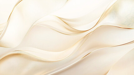 Obraz premium This image displays an elegant and luxurious abstract background with soft, flowing waves in a beige and cream color palette.