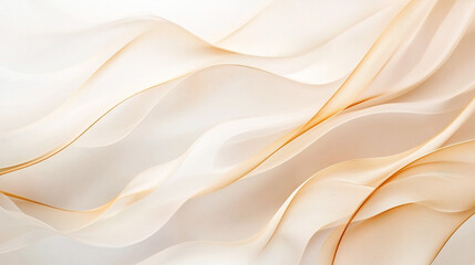 Obraz premium This image displays an elegant and luxurious abstract background with soft, flowing waves in a beige and cream color palette.