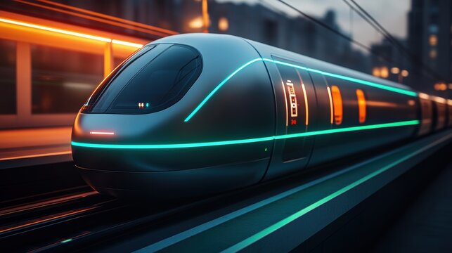 Futuristic Hyperloop Train in 3D Design - Innovative Transportation Co