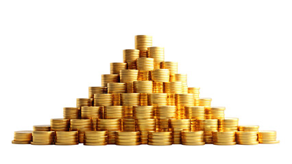 Golden coin stacks symbolize wealth and financial success