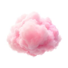 Soft pink cloud isolated on transparent background