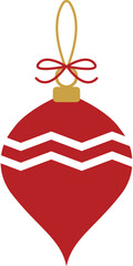 Cute red christmas hanging ball illustration.