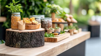 A vegan grazing table with a variety of plant-based appetizers at a garden party