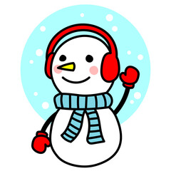 funny snowman, New Year and Christmas