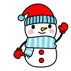 funny snowman, New Year and Christmas