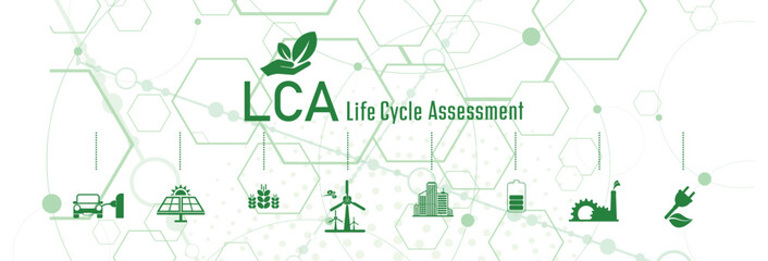 life cycle assessment sign on white background	