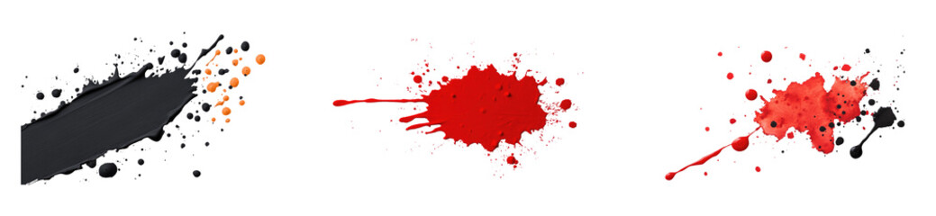 Collection of Grunge stamp texture with paint splatter and ink overlay, perfect for flat design illustrations. A distressed, old, and worn texture with splay effect and splashes for creative projects.