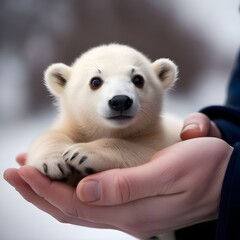 Fototapeta premium bear in a hand