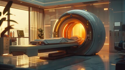 Cutting Edge Medical Technology A state of the art MRI scan machine in a modern well equipped healthcare facility