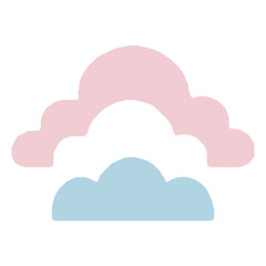 set of pastel color rainbows collection. Boho clipart for nursery decoration with cute rainbows. Perfect for baby shower, birthday, children's party. Gender neutral Scandinavian nursery graphics.