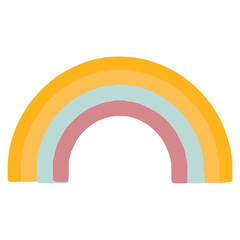 Fototapeta premium set of pastel color rainbows collection. Boho clipart for nursery decoration with cute rainbows. Perfect for baby shower, birthday, children's party. Gender neutral Scandinavian nursery graphics.