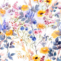 Obraz premium seamless watercolor abstract floral background