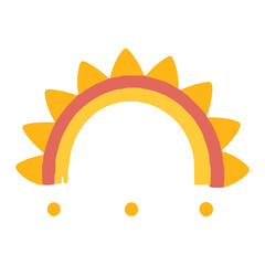 set of pastel color rainbows collection. Boho clipart for nursery decoration with cute rainbows. Perfect for baby shower, birthday, children's party. Gender neutral Scandinavian nursery graphics.