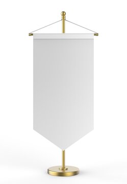Table top flag stand blank  3d render template illustration for branding and mockup.