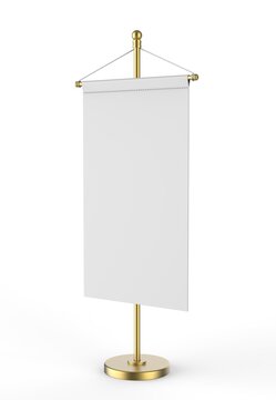 Table top flag stand blank  3d render template illustration for branding and mockup.