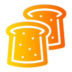 flat bread Gradient icon