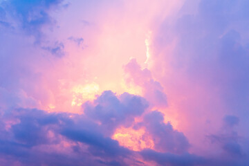 Coton candy clouds at sunset
