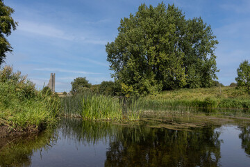 River Boyne with St Mary's Abbey in the ditance on the grounds o