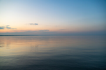 Beautiful sunset over Lake Huron on a calm evening.