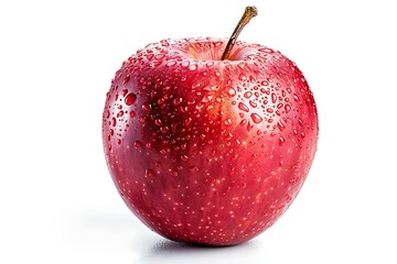 A red apple with water drops isolated on white background