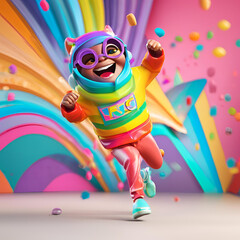 cartoon, clown, illustration, fun, colorful, child, holiday, circus, toy, art, birthday, children, baby, 