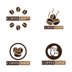 Coffee bean logo and symbol shop image vector