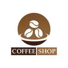 Coffee bean logo and symbol shop image vector