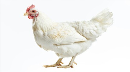 Fototapeta premium A detailed and realistic white broiler chicken standin