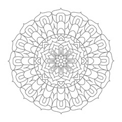 Symmetrical ornament in Tantric yoga of Buddhism and Hinduism. Monochrome design element for a creative idea