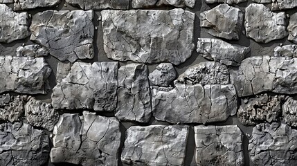 Fototapeta premium Seamless pattern of gray concrete texture, resembling a stone wall background