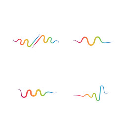 Sound waves logo line vector