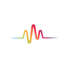 Sound waves logo line vector