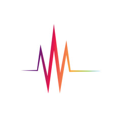 Sound waves logo line vector