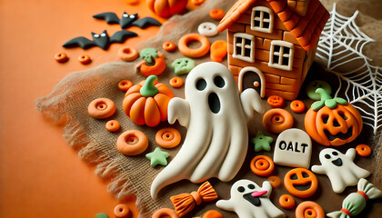 Obraz premium ハロウィンお化けの粘土クレーアート3