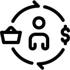 Simple vector icon cash exchange