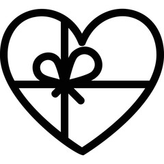 Simple vector icon heart shaped gift